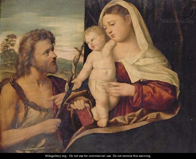 The Madonna and Child with Saint John the Baptist - (after) Jacopo D