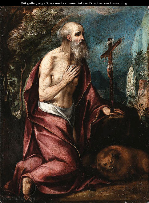 Saint Jerome in the Wilderness - (after) Girolamo Muziano