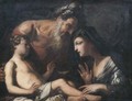 Elijah and the widow of Zarephath - (after) Giovanni Francesco Guercino (BARBIERI)
