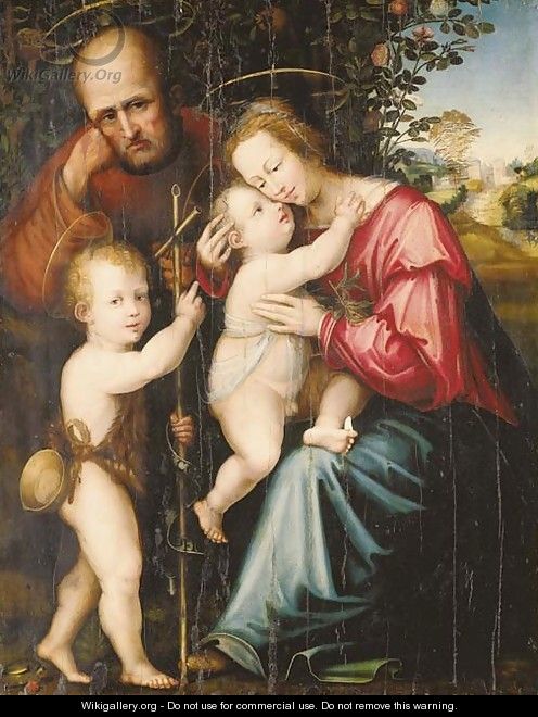 The Holy Family with the Infant Saint John the Baptist - (after) Giovanni Di Lorenzo Larciani