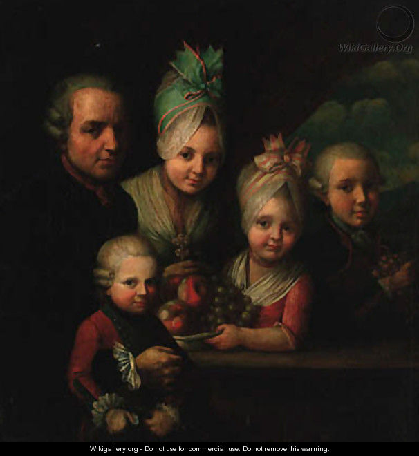A family portrait group - (after) Dominique (Guillaume Dominique Jacques) Doncre