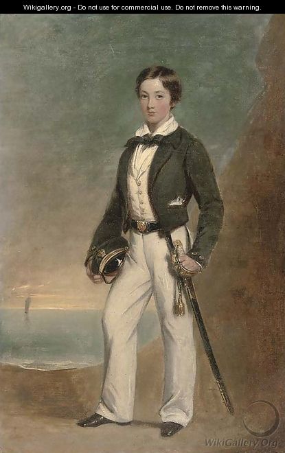 Portrait of Captain Henry Fairfax of the Royal Navy as a cadet - (after) Henry Hainsselin