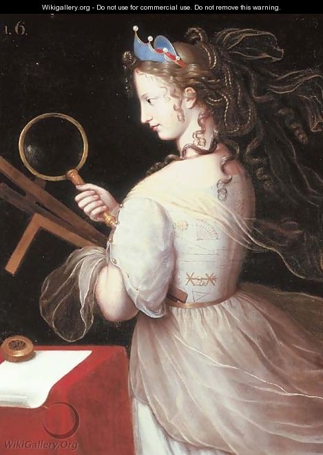 Portrait of Marie-Charlotte de la Tremouille, Duchess of Saxe-Iena, dressed as an allegory of Geometry - (after) Henri Beaubrun