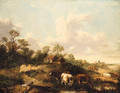 A Drover And Cattle Resting In A Wooded Landscape - (after) George Morland