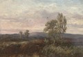 An extensive moorland landscape with trees - (after) George A. Boyle