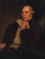 Portrait of George Maltby, seated three-quarter-length, in a brown coat and green and white striped waistcoat - (after) Romney, George