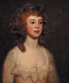 Portrait of a lady, quarter-length, in a cream dress, looking to her left - (after) Romney, George