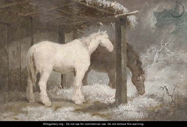 Horses on a winter