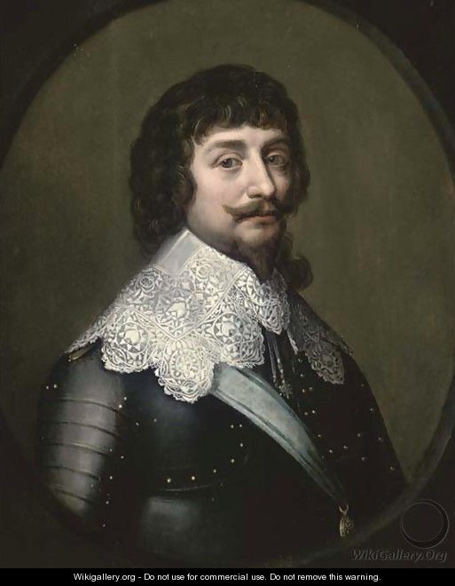 Portrait of Frederick V of Bohemia, the Winter King, Elector Palatine (1596-1632), bust-length, in armour with a lace collar - (after) Honthorst, Gerrit van