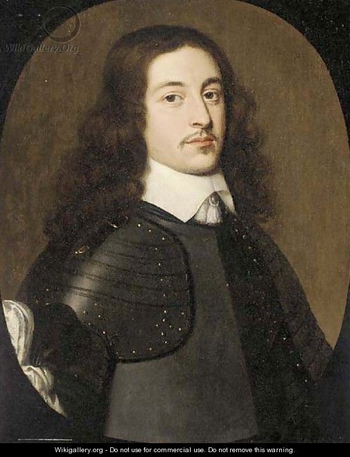Portrait of a gentleman, three-quarter-length, in a breast plate - (after) Honthorst, Gerrit van