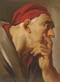 Head of a man in a red cap - (after) Giovanni Battista Tiepolo