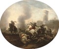 A cavalry battle before a castle - (after) Francesco Simonini