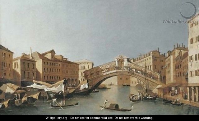 The Grand Canal, looking towards the Rialto Bridge, Venice - (after) Francesco Guardi