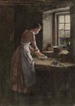 Making bread - (after) Frank Bramley