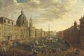 The Piazza Navona, Rome, flooded - After Caspar Andriaans Van Wittel