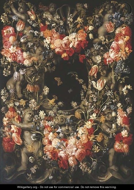 A garland of tulips - (after) Caspar Pieter I Verbrugghen
