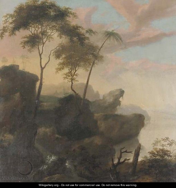 A rocky river landscape - (after) Frederick De Moucheron