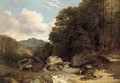 Loggers in a river landscape - (after) Frederick Richard Lee