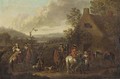 A landscape with an elegant hunting party before an inn - (after) Dirck Maas