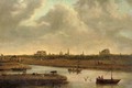 A view of Leiden with figures in boats in the foreground - (after) Dionys Verburg