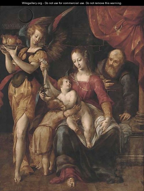 The Holy Family with the Infant Saint John the Baptist - (after) Denys Calvaert