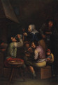 Peasants drinking and smoking in a Tavern - (after) Egbert Van The Elder Heemskerk