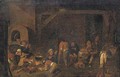 Peasants in a kitchen - (after) Egbert Van Heemskerck