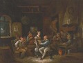 Boors drinking and gambling in a tavern - (after) Egbert Van, The Younger Heemskerck