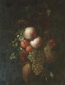 Peaches, grapes on the vine - (after) Ernst Stuven