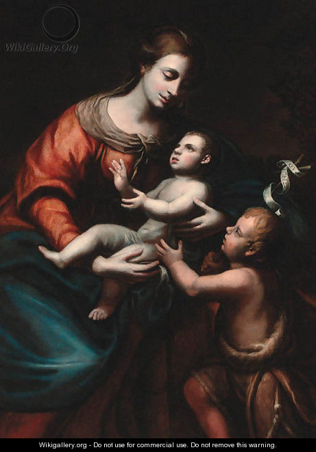 The Madonna and Child with the Infant Saint John the Baptist - (after) Enea Talpino, Called Il Salmeggia