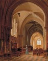 In a sunlit church - (after) Francois Marius Granet