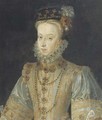 Portrait of Maria of Austria, half-length, in a silver silk dress - (after) Clouet, Francois