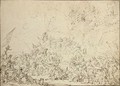 A battle scene with an army attacking the walls of a city - (after) Filippo (Il Napoletano) D'Angeli