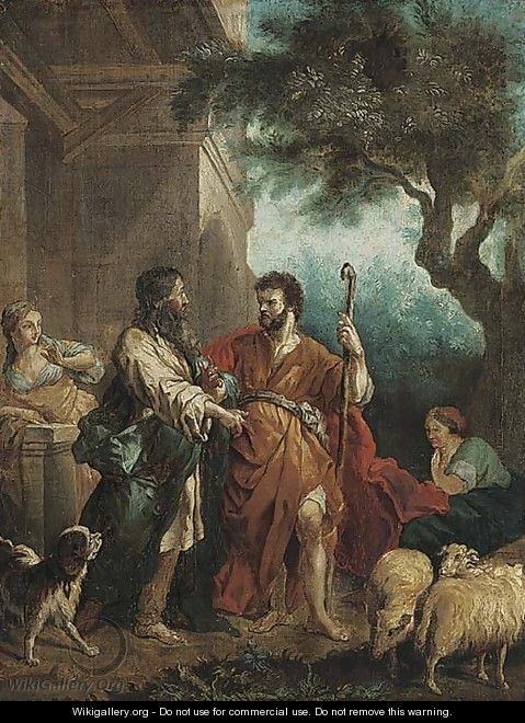 Moses and the Daughters of Jethro - (after) Charles Joseph Natoire