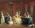 An interior with an elegant company - (after) Charles-Joseph Flipart