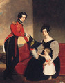 Group Portrait Of An Officer With His Wife And Daughte - (after) Charles E. Ambrose