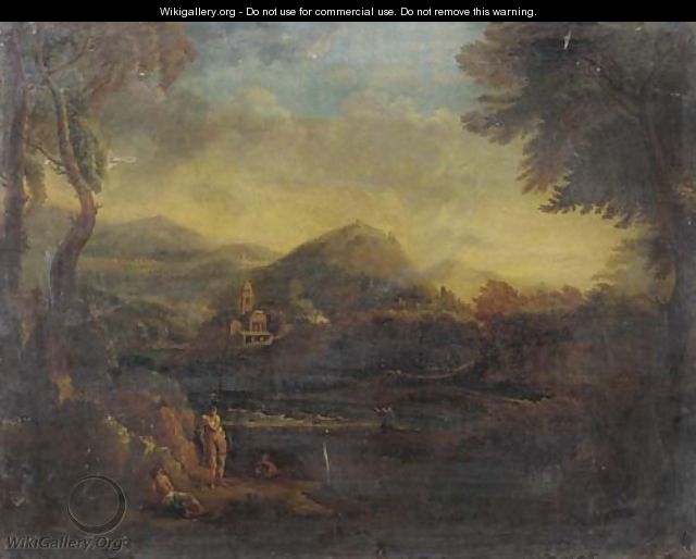 Figures in an Arcadian landscape - (after) Copplestone Warre Bamfylde