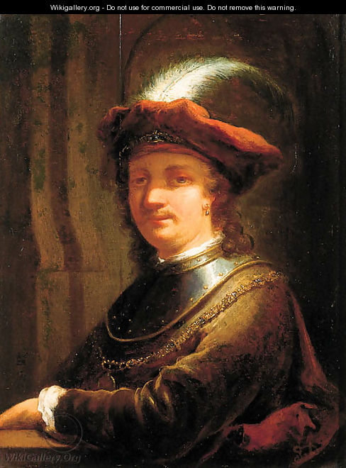 Portrait of Rembrandt Harmensz. van Rijn (1606-1669) - (after) Christian Wilhelm Ernst Dietrich