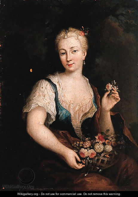 Portrait of a woman, as Flora - (after) Christian Wilhelm Ernst Dietrich