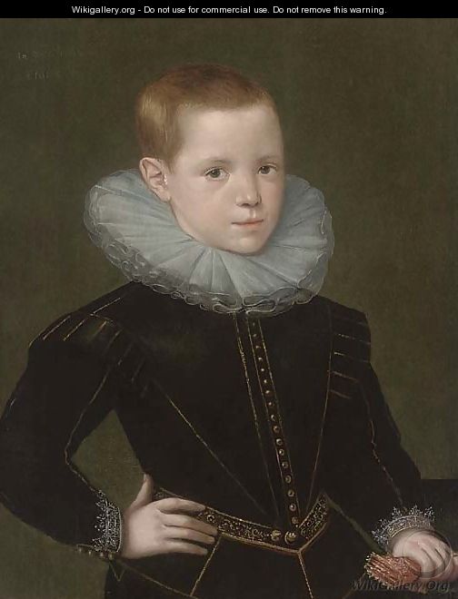 Portrait of Thomas Oxenden, half-length, in a black doublet and white ruff - (after) Johnson, Cornelius I
