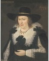 Portrait of Lettice Morison, Viscountess Falkland (1610-1646), Wife of Lucius Cary, 2nd Viscount Falkland, half-length - (after) Johnson, Cornelius I
