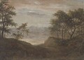 A wooded landscape with a path - (after) Cornelis Vroom