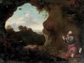 Saint Francis praying in the wilderness - (after) Cornelis Van Poelenburgh