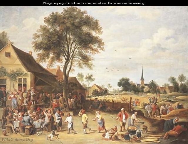 A wedding feast outside a village inn - (after) David The Younger Teniers