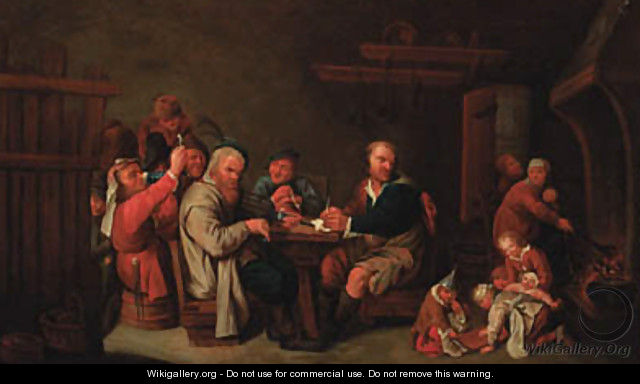 Peasants in a cottage interior - (after) David Ryckaert