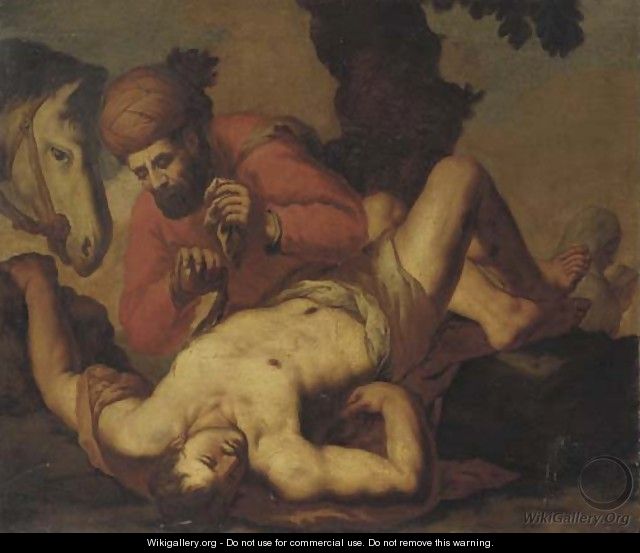 The Good Samaritan - (after) Antonio Zanchi