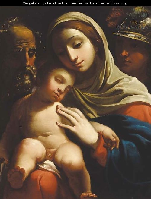 The Holy Family with a soldier - (after) Antonio Burino