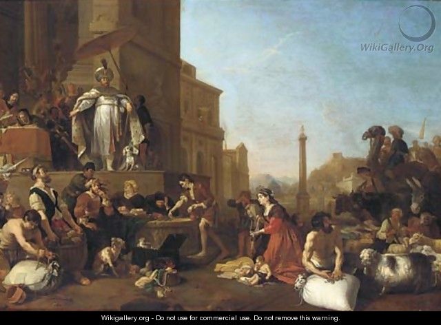 Joseph selling Corn - (after) Bartholomeus Breenbergh