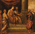A King being presented to a Queen - (after) Bonifacio Veronese (Pitati)