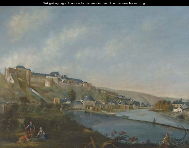 A river landscape with a German fortified town - (after) Bernardo Bellotto (Canaletto)